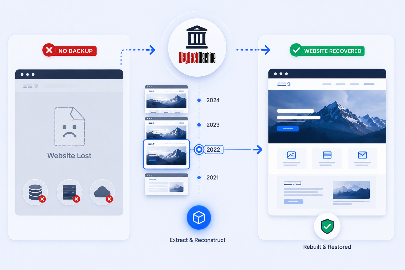 Website recovery process infographic